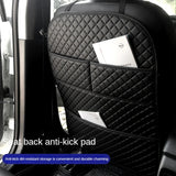 Car Anti Kicks Pad With Organizer Pocket Leather Universal Seat Back Leather Protector Cover Waterproof Backseat Child Kick Mats