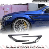 Carbon Fiber/ FRP Black Car Side Fender Vents Trims Canards Fins for Mercedes-Benz C-Class W205 C205 C63 AMG Coupe 2015-2017