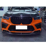 For BMW F95 X5M 2019+ Carbon Fiber Car Front Bumper Diverter Spoiler Diffuser Front lip chin L Style upgraded body kit