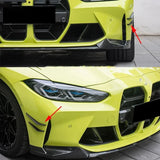 For BMW M3 M4 G80 G82 G83 Carbon Fiber Car Front Bumper Wind Knife Splitter Spoiler Canard Air Knife Surround Trim MP Style