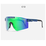 Double Wide Polarized Mirrored Lens Sunglasses with TR90 Frame and UV400 Protection