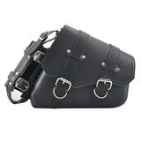 Motorcycle Old School Leather Saddlebag Swingarm Solo Bag w/ Cup Holder For Sportster XL Dyna Softail Scout Sixty Bobber Rebel