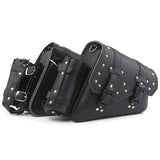 Motorcycle Old School Leather Saddlebag Swingarm Solo Bag w/ Cup Holder For Sportster XL Dyna Softail Scout Sixty Bobber Rebel