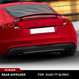 For Audi TT 8J MK2 2008 2009 2010 PU Matte Black Car Rear Bumper Lip Diffuser Spoiler Car Rear Bumper Racing Spoiler Body Kits