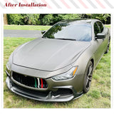Fit For Maserati Ghibli S Q4 2014-2016 Real Carbon Fiber Car Front Bumper Lip Splitter Canards Front Chin Body Kits Protection