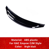 For GAC Empow CJM Style  Rear trunk lid spoiler ABS material sports ducktail wing bright black and Carbon fiber  accessories