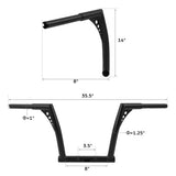 12" Rise 1.25" Bar Ape Hanger Handlebar Fit For Harley Dyna Fat Bob Low Rider Street Bob FXDB FXDWG FXDF FXDLS