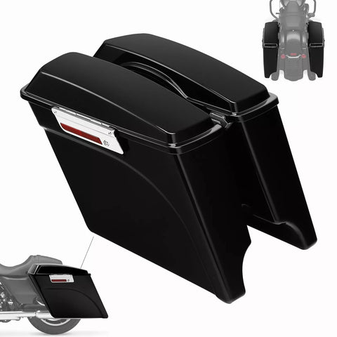 Motorcycle 5" Stretched Extended Hard Saddlebags For Harley Touring Model Electra Street Glide Road King FLH FLTR FLHX 1993-2013