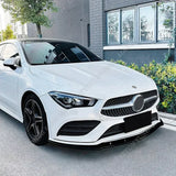 For Mercedes Benz CLA Class C118 X118 AMG Pre-Lci 2020-2022 2023 Gloss Black ABS Car Front Bumper Lip Spoiler Body Kit Tuning