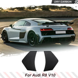 Dry Carbon Car Rear Bumper Trims Canards Splitters Fins Spoiler for Audi R8 V10 2023 2PCS Car Sticker Rear Canards