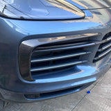 For Porsche Cayenne 9Y0 9YA 2018-2023 Real Dry Carbon Fiber Front Bumper Lip Spoiler Panel Cover Car Retrofitting Accessories