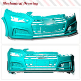 Car Front Bumper Lip Spoiler Splitters For Audi A5 Sline S5 B9 Sportback 2017-2019 Carbon Fiber Front Bumper Lip Car Body Kits