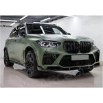 ABS Front Bumper Lip Spoiler Body Kit Splitter Cover for BMW F95 X5M 2019+ 3 Segments Carbon Look
