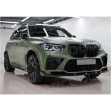 ABS Front Bumper Lip Spoiler Body Kit Splitter Cover for BMW F95 X5M 2019+ 3 Segments Carbon Look
