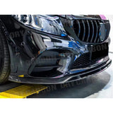 Carbon Fiber Front Bumper Lip for Mercedes Benz C Class W205 C43 AMG 2019-2021 FRP Front Bumper Chin Lip Spoiler Body Kits