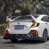 Rear Diffuser Rear R Style Spoiler for Honda Civic 2016-2021 10th Hatchback FK4 FK7 Modification Body Kit Lower Bumper Guard