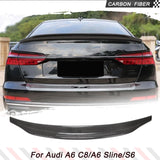 Carbon Fiber Trunk Racing Spoiler for Audi A6 C8 Base & Sline S6 Sedan 2019-2022 Trunk Spoiler Rear Wing Spoiler HighKick Lip