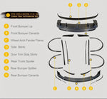 Front Bumper Lip Side Skirt Body Kit Carbon Material Body Kit For Model 3/Y Body Parts Plaid