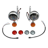 Motorcycle Turn Signal LED Spotlight Auxiliary Fog Light Housing Bracket For Harley Electra Street Glide FLHX Road King 97-13