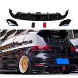 Rear Diffuser for Volkswagen Golf MK6 GTI 2008-2013 Glossy Black Car Body Kit Lip Bumper Spoiler Plastic Splitter