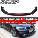 4Pcs/Set G30 Front Lip Car Front Bumper Splitter Lip Spoiler Diffuser Guard Cover For BMW G30 G31 G38 M Sport 2017-2023 Body Kit