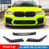 M Style Carbon Fiber Front Bumper Spoiler Lip For BMW 5 Series M5 F90 LCI Tuning 2021 Up