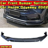 For Honda Odyssey 2022 Body Kit Front Bumper Lip Diffuser Glossy Black Sport Style Front Bumper Spoiler Diffuser Car Accessories