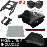 King Pack Trunk Rack Pad Speakers Tail Light Fit For Harley Tour Pak Touring 2014-2024 Road King Electra Street Glide