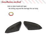 For Honda Civic 10th 2016-2018 DRY Carbon Fiber Car Rearview Side Mirror Cover Shell Cap Exterior Sticker Rear View Case Trim