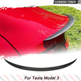 Carbon Fiber Car Rear Trunk Racing Spoiler Boot Lip Wing For Tesla Model 3 2016 - 2023 Rear Trunk Spoiler Boot Lip Wing Spoiler
