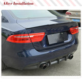 Real Carbon Fiber Rear Diffuser for Jaguar XE Sedan 4-Door 2016-2019 Car Rear Bumper Lip Spoiler(Single Exhaust Dual Outlet)