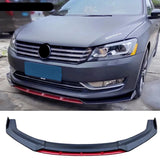 Front Bumper Spoiler for Volkswagen Passat B7 Splitter Protector Plate Lip 2010 to 2014 Type D Body Kit Skirts Glossy Black