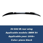 For BMW X4 G02 X4M 2018 2019 2020 2021 2022 2023 Car Trunk Rear Spoiler Gloss Black Splitter Diffuser Rear Wing Modification Kit