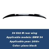 For BMW X4 G02 X4M 2018 2019 2020 2021 2022 2023 Car Trunk Rear Spoiler Gloss Black Splitter Diffuser Rear Wing Modification Kit