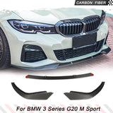 Carbon Fiber Front Lip for BMW 3 Series G20 M Sport Sedan 2019-2022 320i 330i M340i M Tech Front Bumper Lip Chin Spoiler