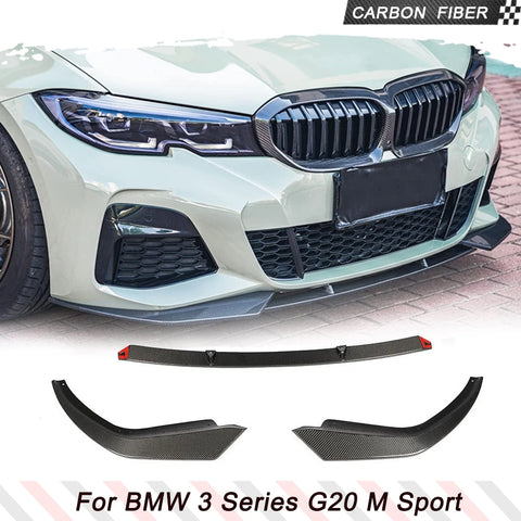 Carbon Fiber Front Lip for BMW 3 Series G20 M Sport Sedan 2019-2022 320i 330i M340i M Tech Front Bumper Lip Chin Spoiler