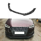 Front Bumper Chin Lip Spoiler for Audi A3 Sline S3 Sedan 4 door 2014 2015 2016 Carbon Fiber Head Shovel Car Styling