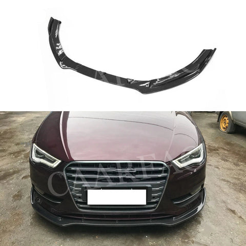 Front Bumper Chin Lip Spoiler for Audi A3 Sline S3 Sedan 4 door 2014 2015 2016 Carbon Fiber Head Shovel Car Styling