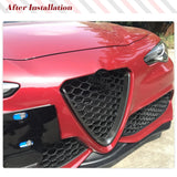 DRY Carbon Front Grille for Alfa Romeo Giulia Base Only Ti Sedan 2015-2021 Racing Grill Trim V Shape Frame Decoration Sticker