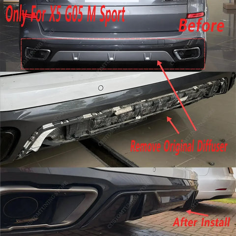 M Performance Style Rear Bumper Splitter Lip Rear Diffuser For Bmw X5 G05 30d 40d 40i M50i M50d Bodykits 2018-2023 M Sport