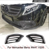 DRY Carbon Fog Lamp Air Intake Duct Vent Cover for Mercedes Benz V Class W447 V250 4-Door 2020-2021 Car Front Splitter