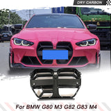 Front Bumper Grill Air Covers for BMW G80 M3 G82 G83 M4 2021 2022 Dry Carbon Fiber Front Bumper Grille Racing Grills With ACC