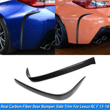 For Lexus RC F RCF USC10 ART 2014-2018 Rear Bumper Lip Spoiler Side Air Vent Outlet Cover Carbon Fiber Exterior Car Accessories