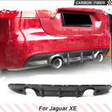 Real Carbon Fiber Rear Diffuser for Jaguar XE Sedan 4-Door 2016-2019 Car Rear Bumper Lip Spoiler(Single Exhaust Dual Outlet)
