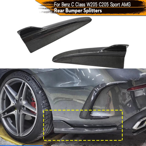 Carbon Fiber / FRP Rear Bumper Diffuser For Mercedes-Benz C Class W205 C205 Sport C43 AMG Sedan Coupe 2015 - 2019 Rear Splitters