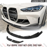 Front Bumper Lip Splitters Spoiler For BMW 3 4 Series G80 M3 G82 G83 M4 2021-2023 Carbon Fiber Car Front Lip Chin Guard Apron