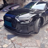 Front Bumper Lip Splitter Chin Guard Protector Cover for Audi A6 C8 2019-2023 Universal Front Blade Spoiler Diffuser Body Kit