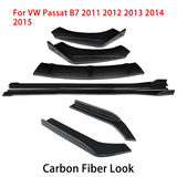For VW Passat B7 2011-2015 Car Front Bumper Lip Body Kit Chin Spoiler Protector Side Skirts Extensions Rear Wrap Angle Accessory