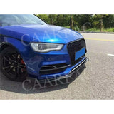 Front Bumper Chin Lip Spoiler for Audi A3 Sline S3 Sedan 4 door 2014 2015 2016 Carbon Fiber Head Shovel Car Styling