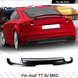 PU Matte Black Car Rear Bumper Lip Diffuser Spoiler for Audi TT 8J MK2 2008 2009 2010 Car Rear Bumper Racing Spoiler Body Kits